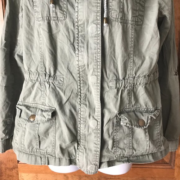 Ashley by 26 International Outerwear Olive Green Army Style Jacket w/Hood Medium - Picture 3 of 15